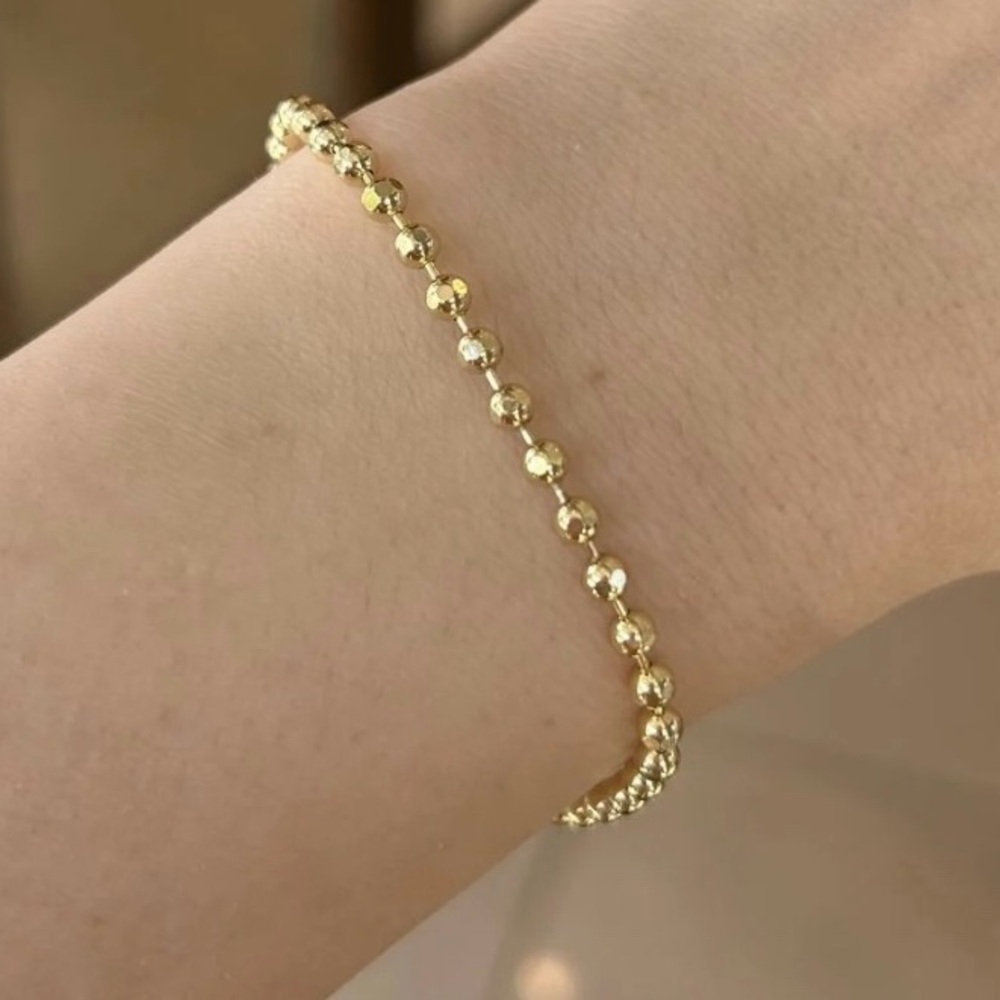 Petite Bead Bracelet | 14K Gold Plated | Luxury Jewelry